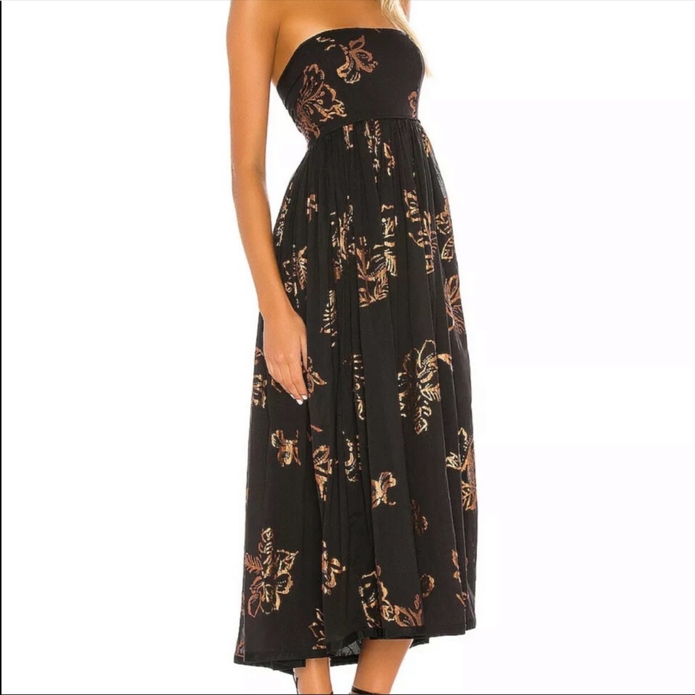 Free People NWT Baja Babe Strapless Midi Dress